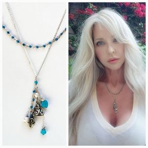 Sterling Silver and Turquoise Energy Flow Hamsa Necklace